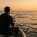 Un pêcheur en mer utilisant un buldo